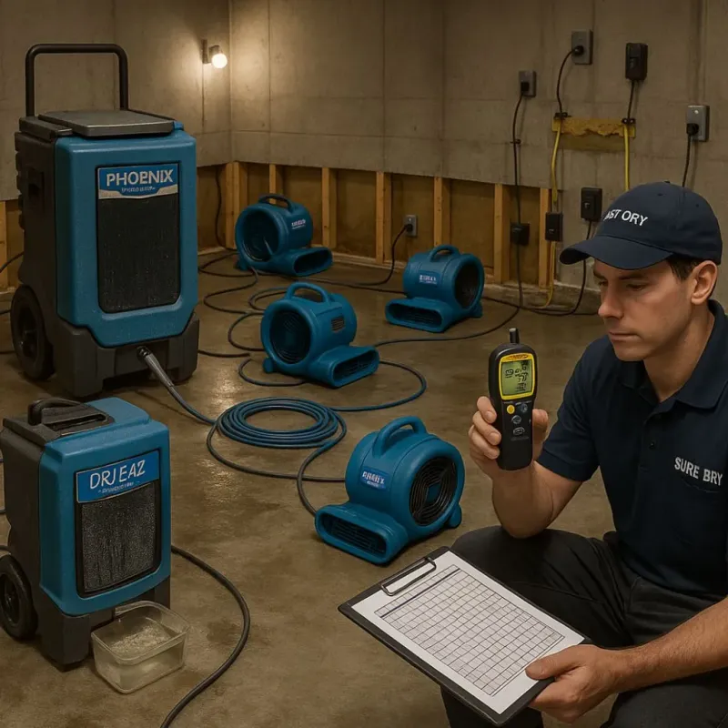 Structural Drying and Dehumidification process in Douglaston, NY